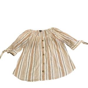 Unique Spectrum cotton striped off shoulder top size 2X